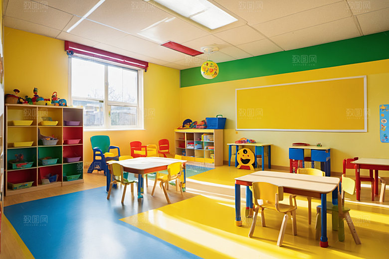 幼儿园教室场景高清摄影图