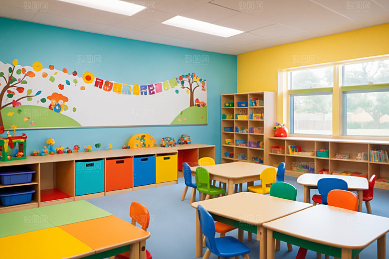 幼儿园教室高清温馨摄影图