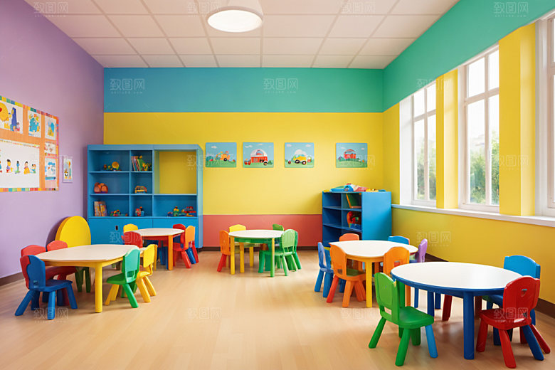 幼儿园教室高清场景摄影图