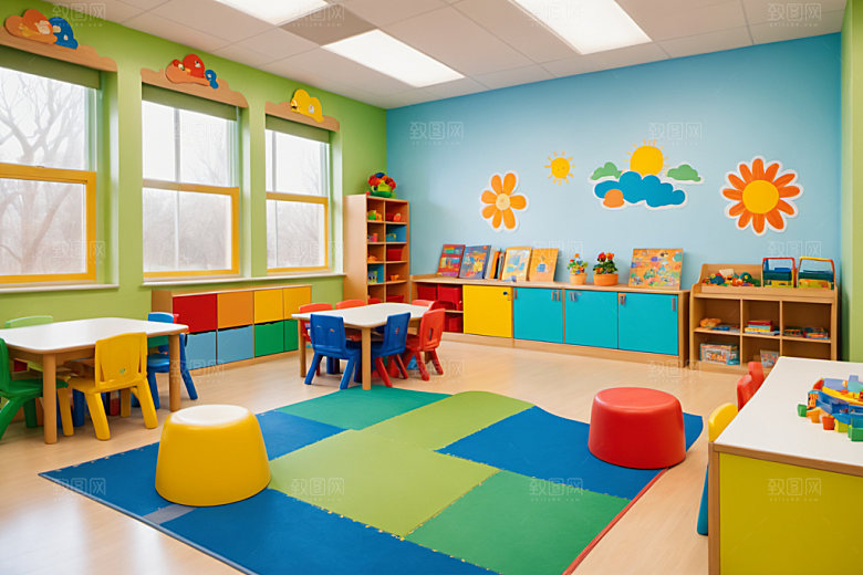 幼儿园教室温馨可爱摄影图