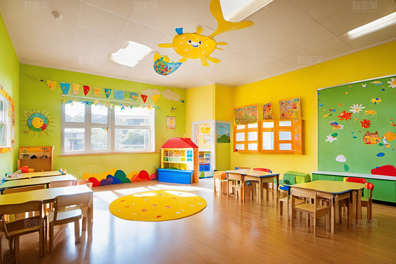 幼儿园教室学校场景摄影图