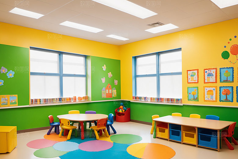 幼儿园教室可爱温馨摄影图