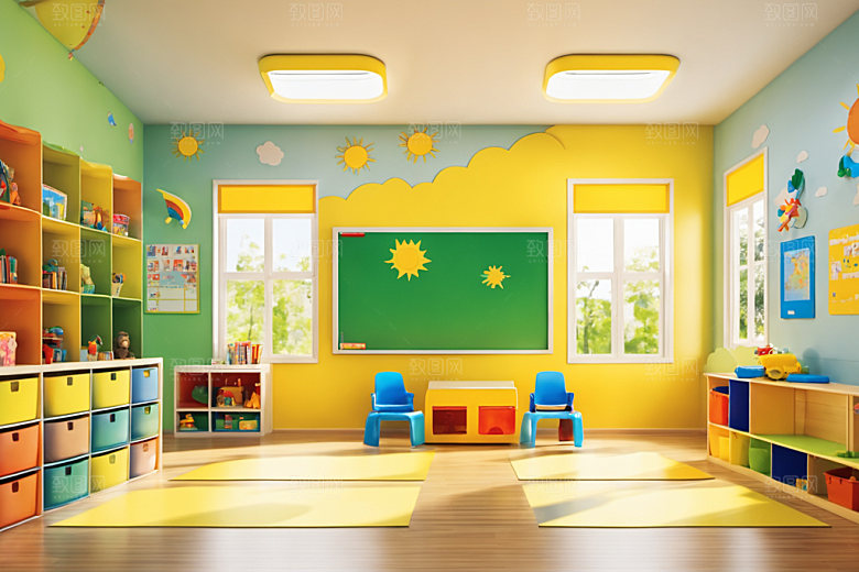 幼儿园教室可爱童趣摄影图
