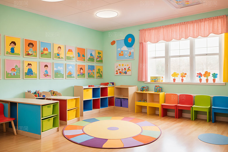 幼儿园教室室内高清摄影图