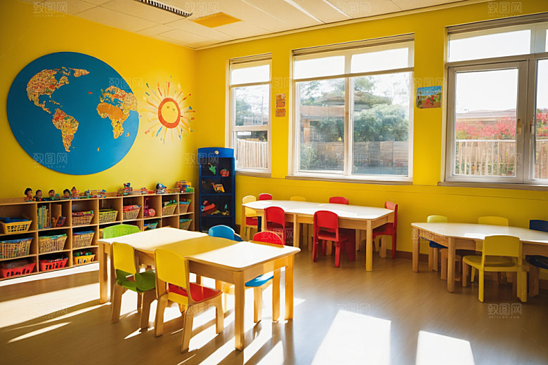 幼儿园教室高清温馨摄影图