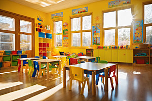 幼儿园教室可爱托儿所摄影图