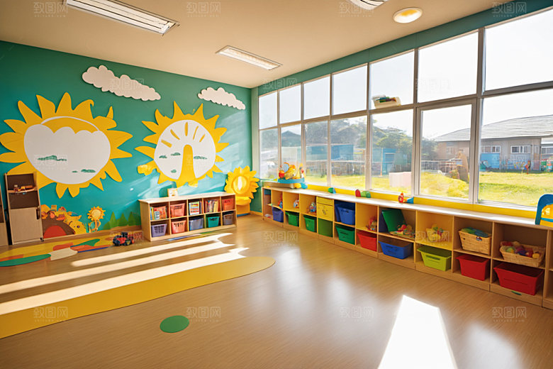 幼儿园教室学校场景摄影图
