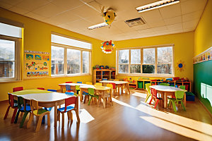 幼儿园教室可爱温馨摄影图