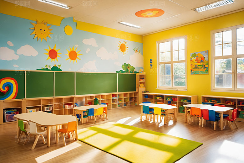 幼儿园教室学校场景摄影图