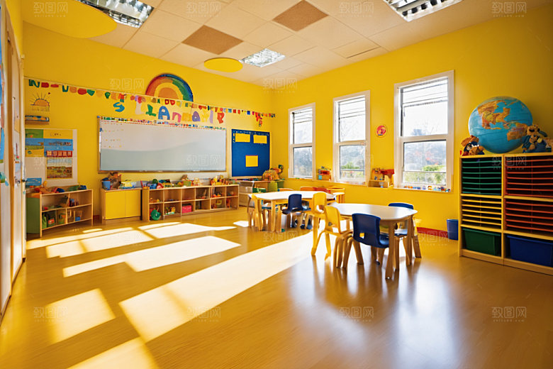 幼儿园教室高清温馨摄影图