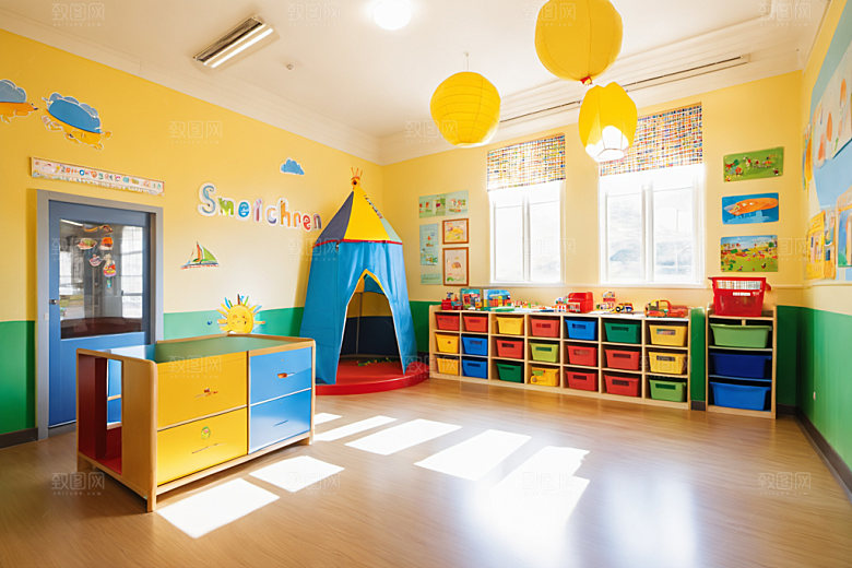 幼儿园教室高清温馨摄影图