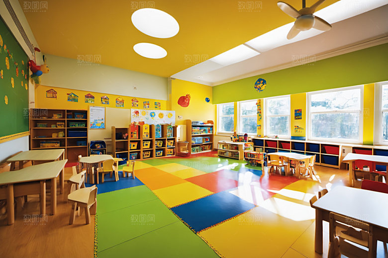 幼儿园教室学校场景摄影图