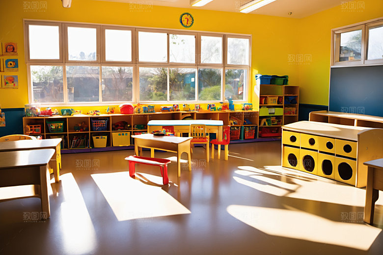 幼儿园教室学校温馨摄影图