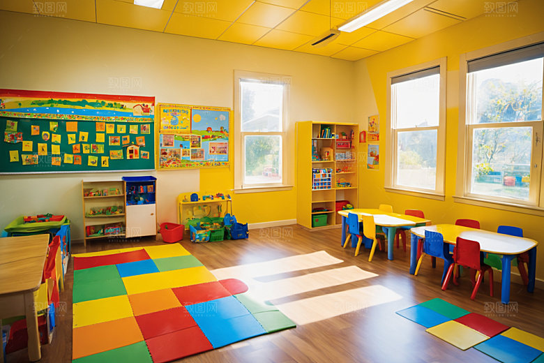 幼儿园教室场景可爱摄影图