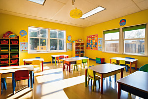 幼儿园教室学校场景摄影图