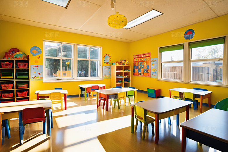幼儿园教室学校场景摄影图