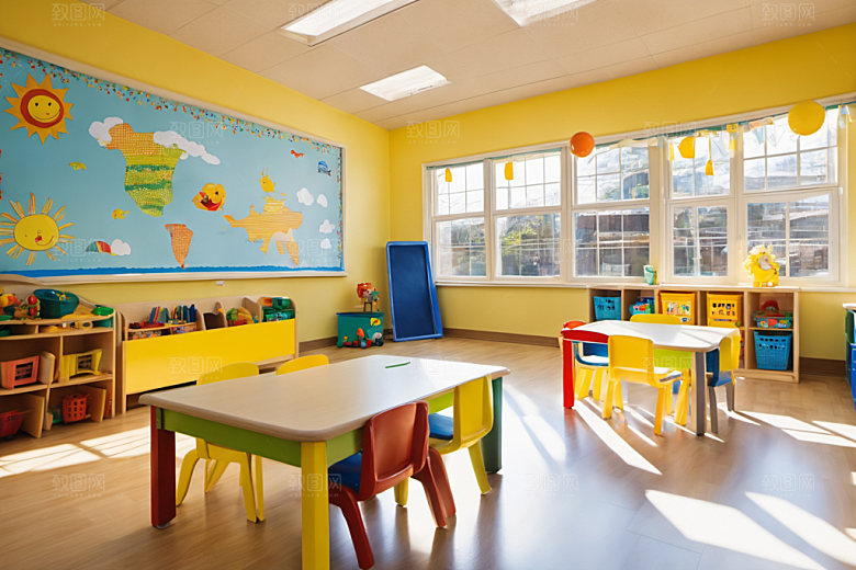 幼儿园教室学校可爱摄影图