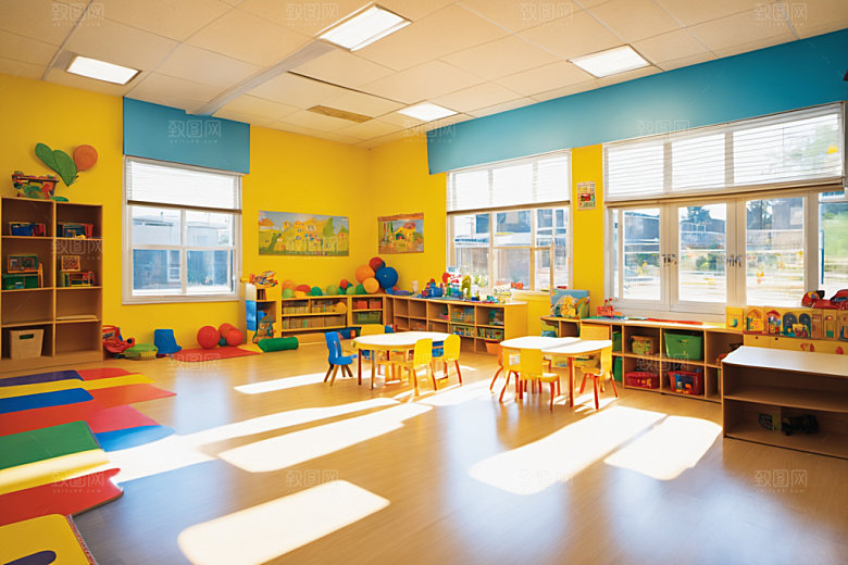 幼儿园教室温馨学校摄影图