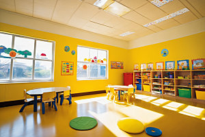 幼儿园教室可爱幸福摄影图