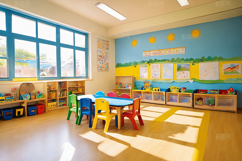 幼儿园教室学校可爱摄影图