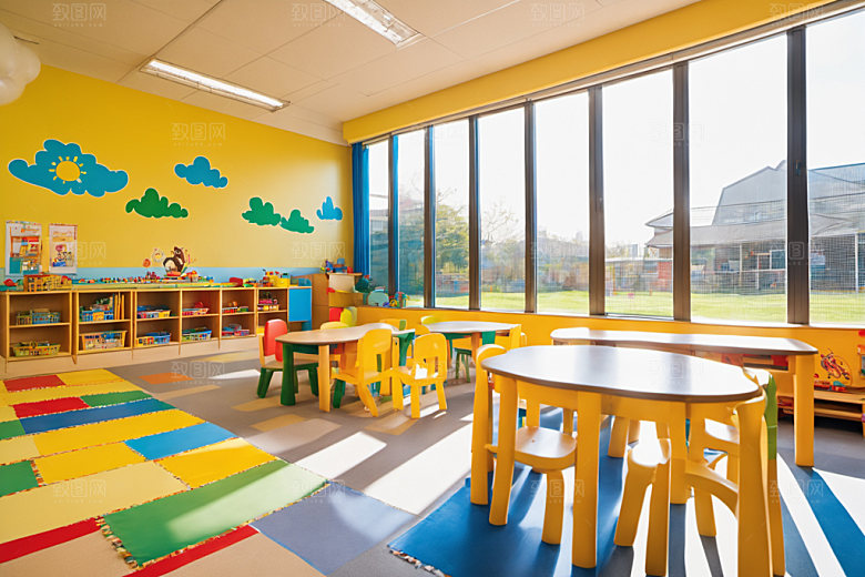 幼儿园教室温馨场景摄影图