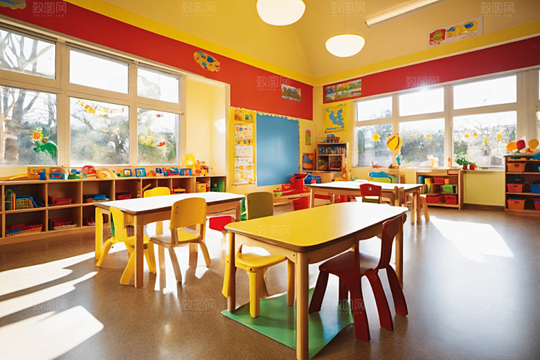 幼儿园教室幸福可爱摄影图