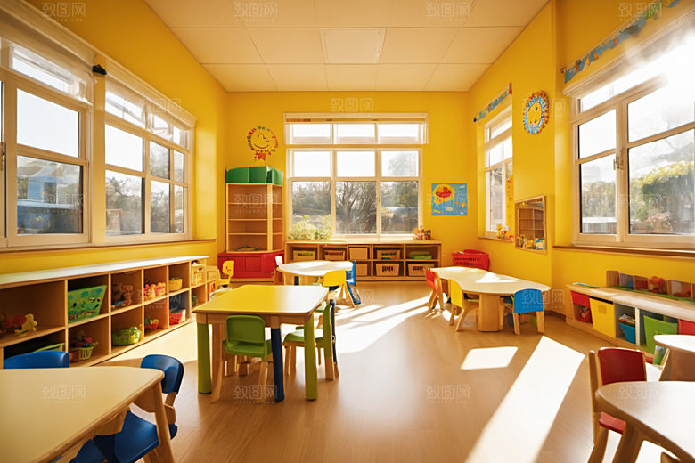幼儿园教室幸福可爱摄影图