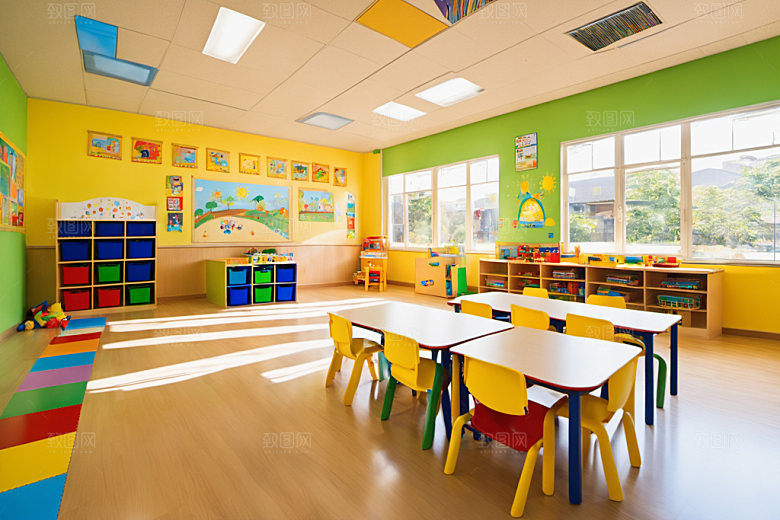 幼儿园教室幼教室内摄影图