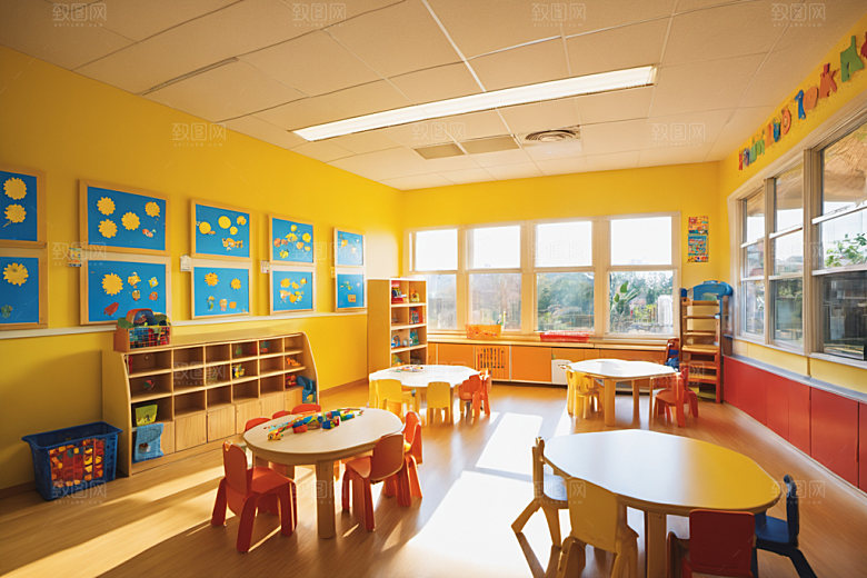 幼儿园教室幼教可爱摄影图