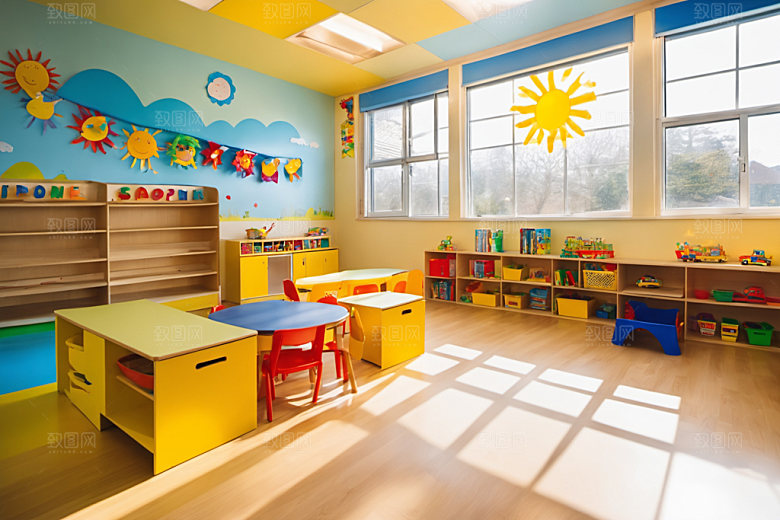 幼儿园教室学校可爱摄影图
