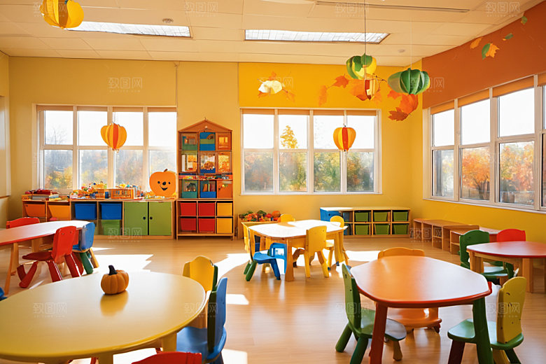 幼儿园教室童趣室内摄影图