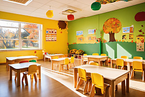 幼儿园教室幸福温馨摄影图