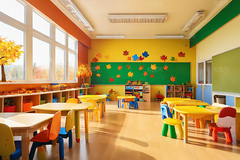 幼儿园教室可爱场景摄影图