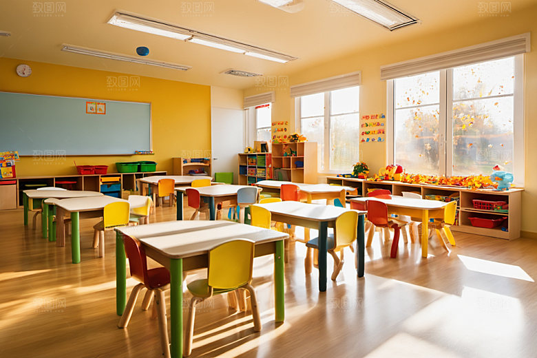 幼儿园教室场景室内摄影图