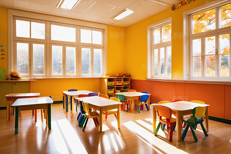幼儿园教室温馨幸福摄影图