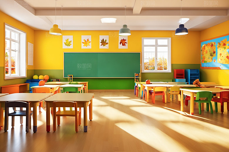 幼儿园教室学校温馨摄影图