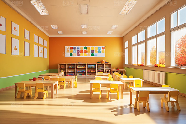 幼儿园教室幼教可爱摄影图