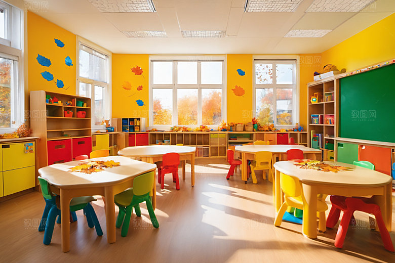 幼儿园教室温馨童趣摄影图