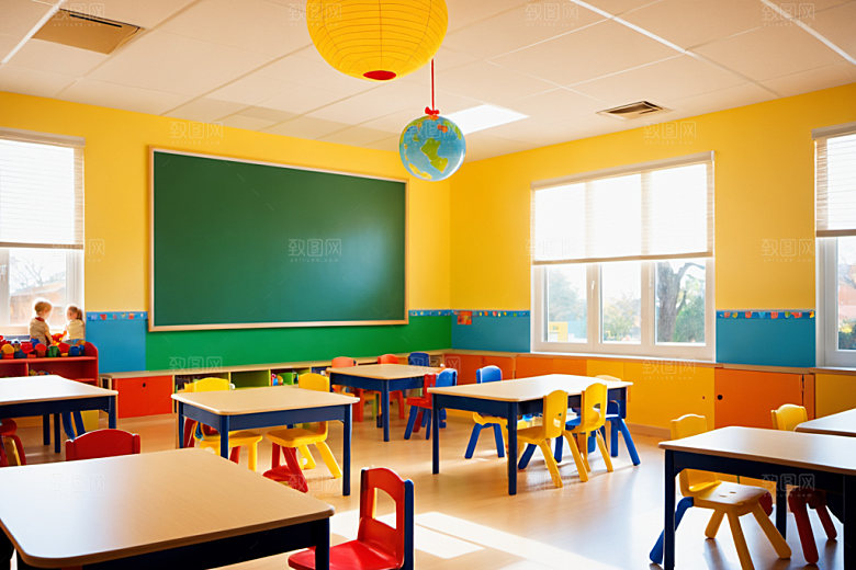 幼儿园教室高清学校摄影图