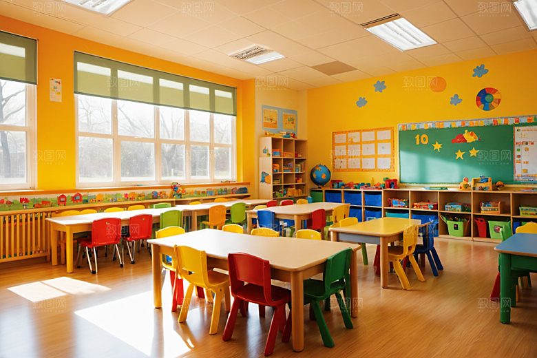 幼儿园教室室内可爱摄影图