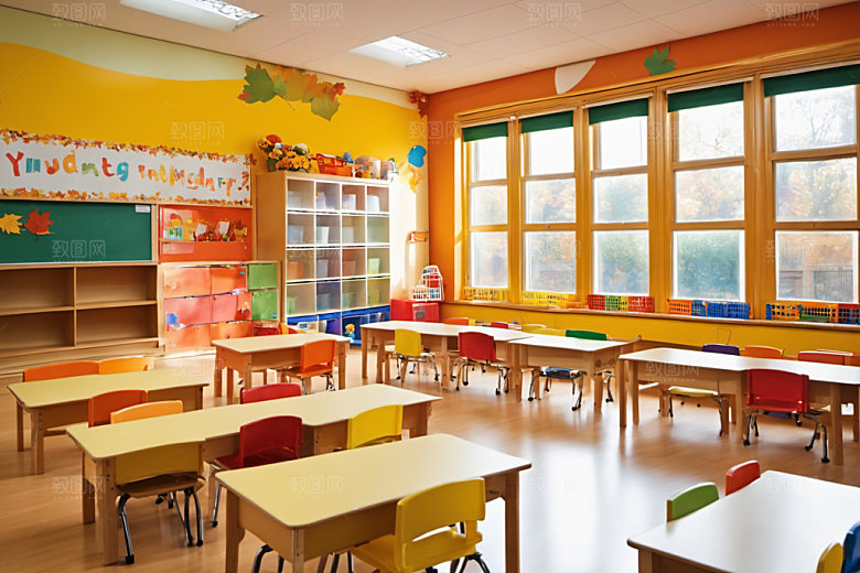 幼儿园教室温馨学校摄影图