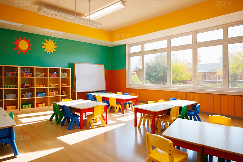幼儿园教室学校温馨摄影图