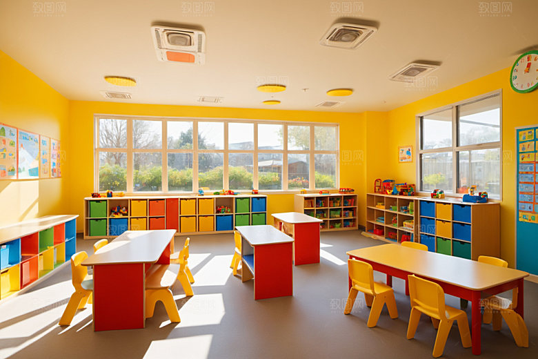 幼儿园教室场景童趣摄影图