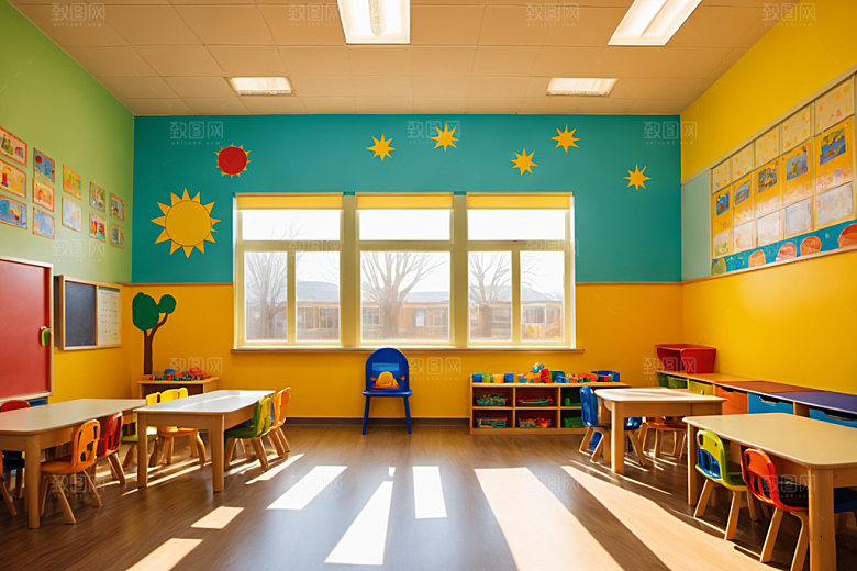 幼儿园教室高清幸福摄影图