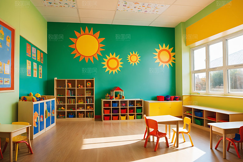 幼儿园教室场景童趣摄影图