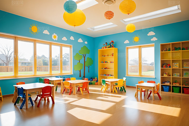 幼儿园教室学校可爱摄影图