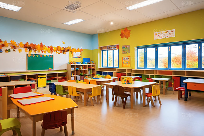 幼儿园教室场景托儿所摄影图