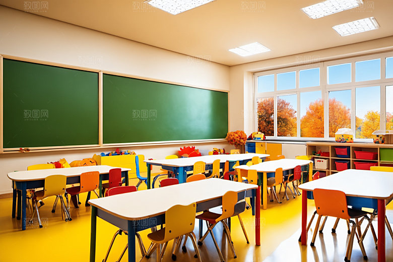 幼儿园教室托儿所温馨摄影图