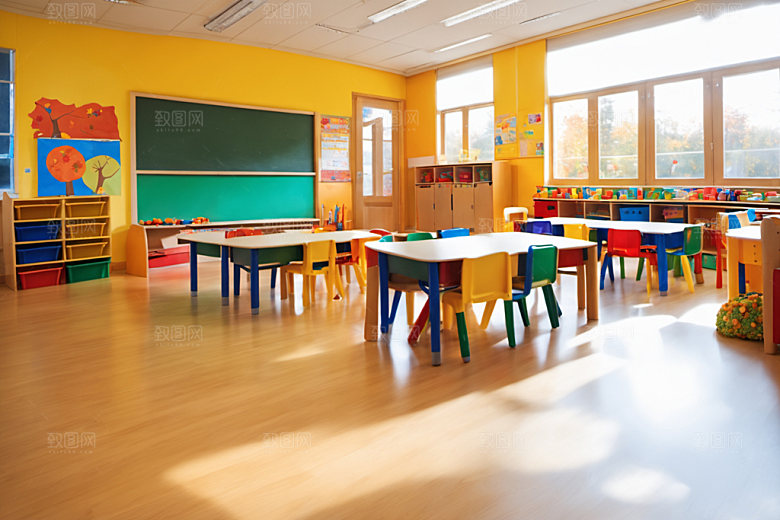 幼儿园教室室内幼教摄影图