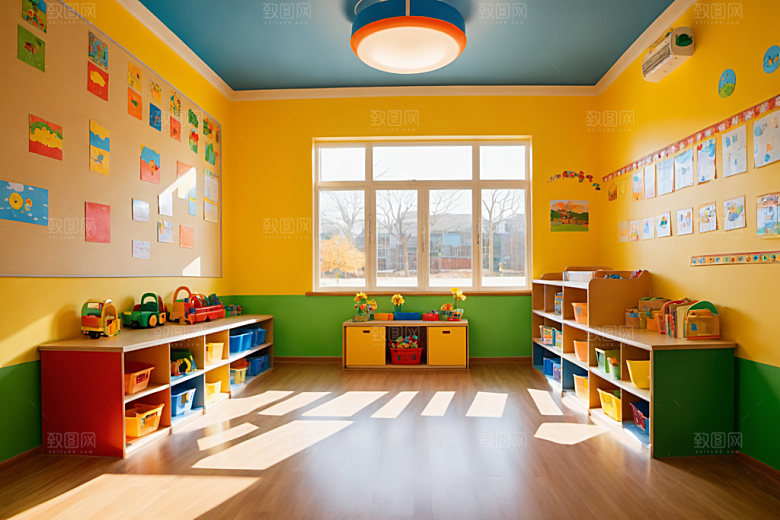 幼儿园教室场景室内摄影图